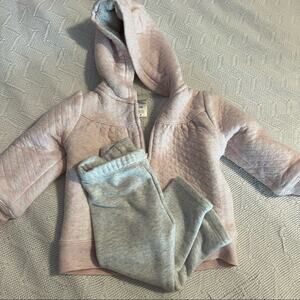 Warm & Cozy Baby Girls Size 12 Months Winter Outfit Zip Up Jacket Joggers 12-18